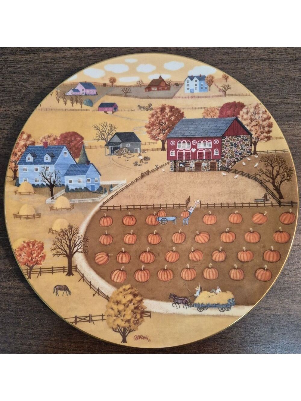 Royal Doulton Pumpkin Patch Collectors Plate by C.A. Brown 1978
